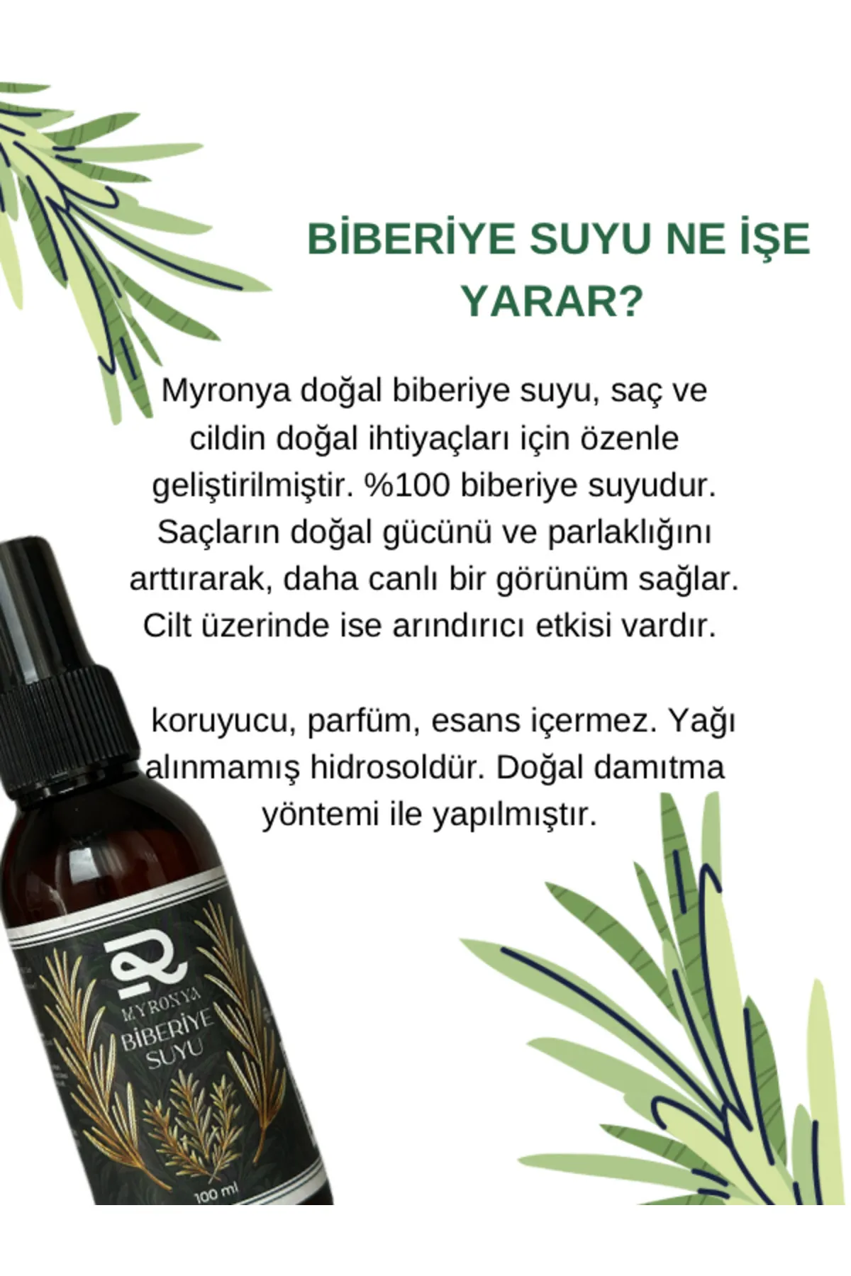 Myronya BİBERİYE SUYU  %100 DOĞAL 100 ML