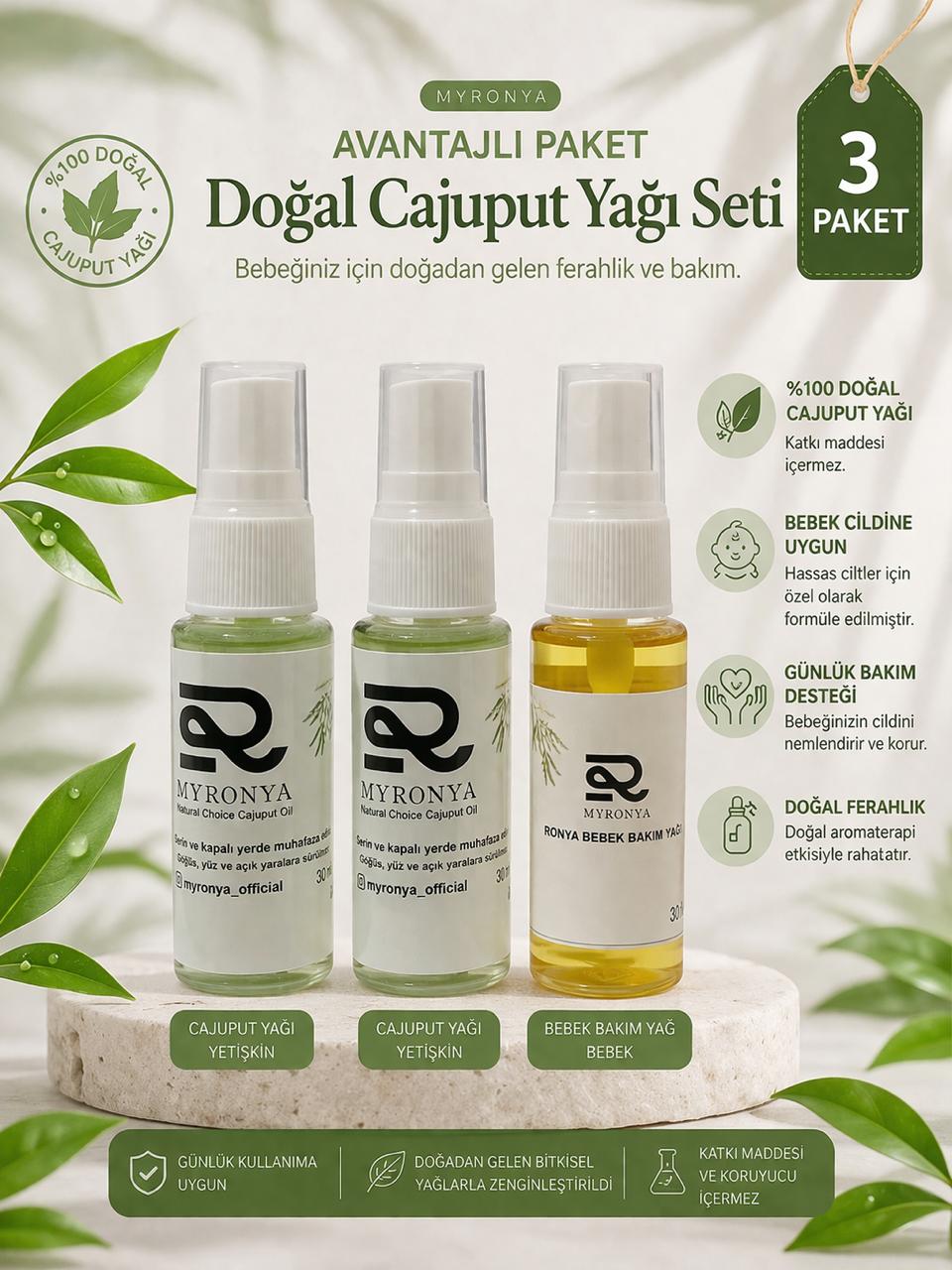 2 Adet Rahatlatıcı Yağ- 1 Adet Bebek Bakım Yağı Seti